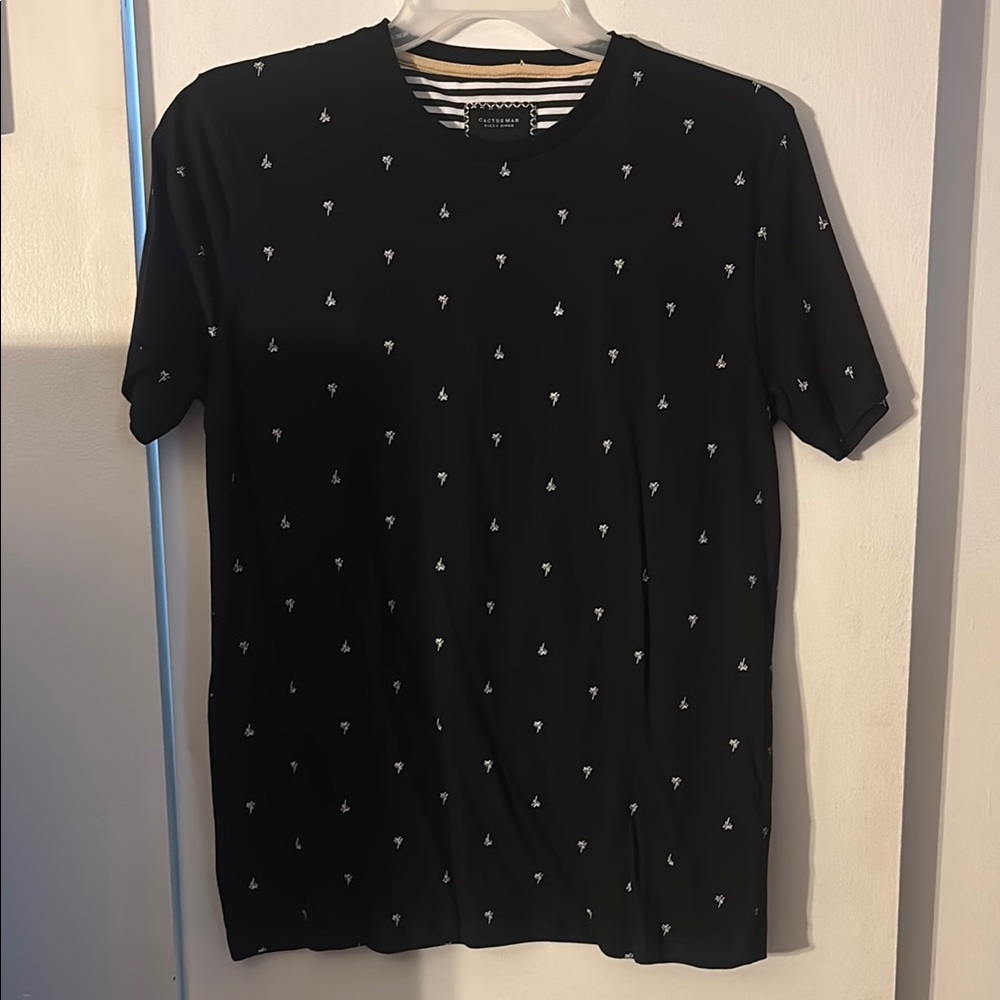 Cactus Man by Ricky Singh Black Palm Tree T-Shirt